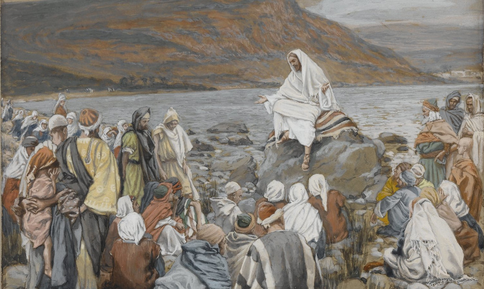 Jesus teaches by the sea