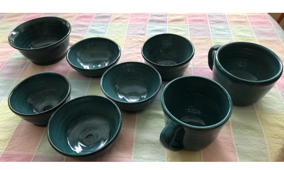 Some beautiful clay pots Tom has made