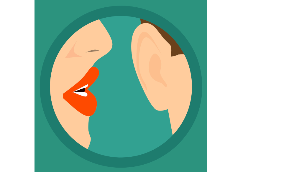 Whispering into an ear